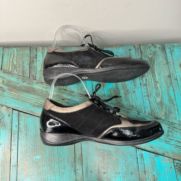 Mephisto Lison Black Suede Patent Leather Shoes Size 8.5 - Picture 6 of 12